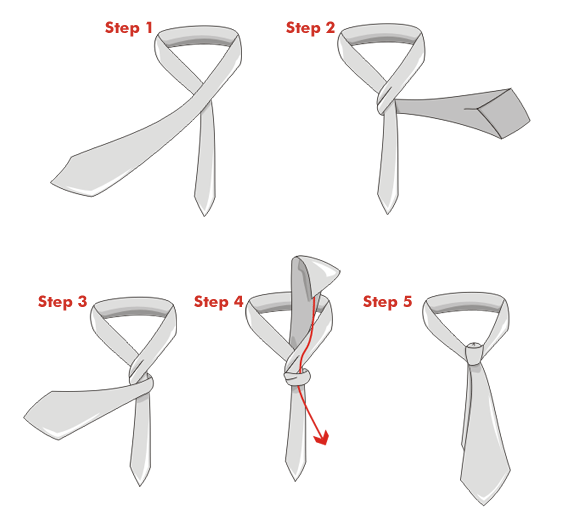 How to tie a tie - The four in hand knot